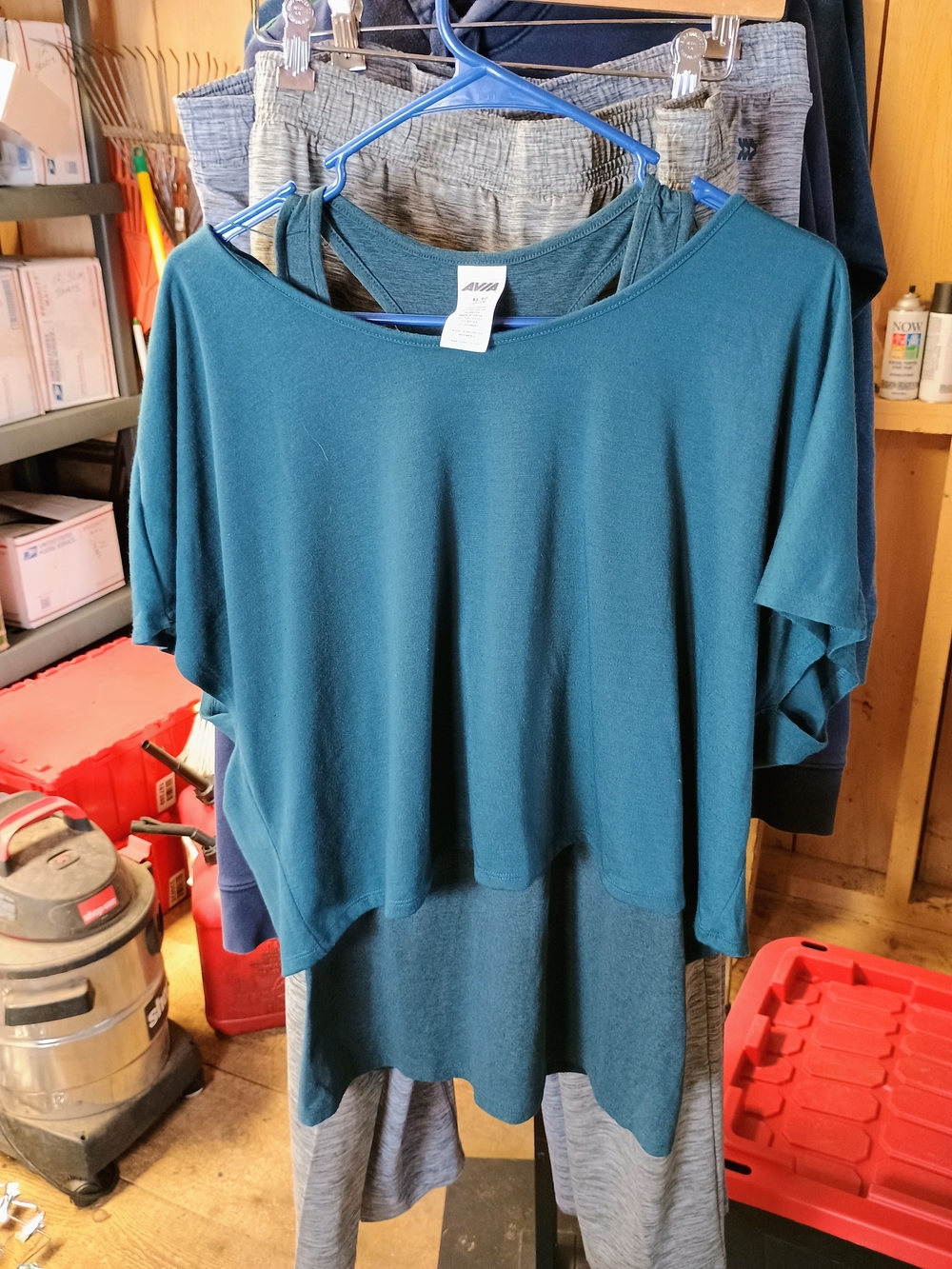 Avia Teal Layered Short-Sleeve Tunic Bin 10